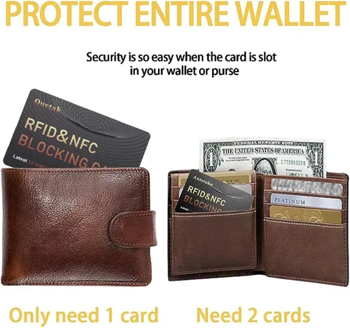 Vista 4 de 5 tarjetas de bloqueo RFID, protector de tarjeta de crédito antirrobo, protector de pasaporte para tarjetas de crédito NFC para hombres y mujeres