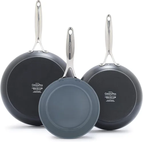 Vista 11 de GreenPan Valencia Pro 2 Piece (8" & 10") Ceramic Nonstick Skillet Set Gris