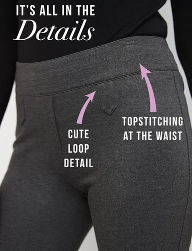 Vista 6 de Rekucci Secret Figure - Pantalón con corte de bota y cintura elástica para mujer, con control de abdomen