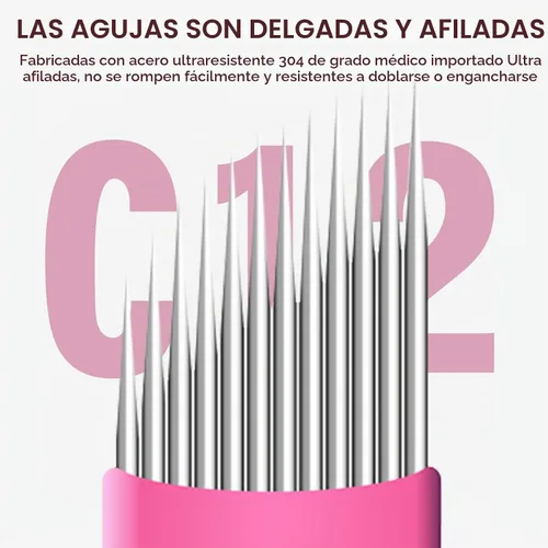 Vista 2 de 50PCS Nano Microblading Blades 12 agujas planas curvadas del tatuaje de la ceja