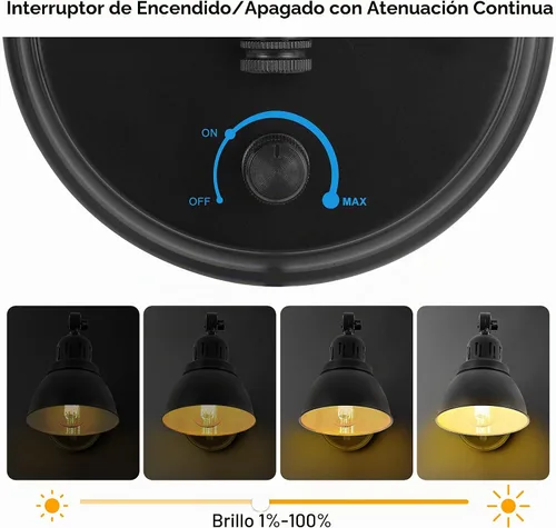 Vista 3 de GOODATE Apliques de pared enchufables, iluminación de pared con interruptor de encendido y apagado regulable, lámpara de pared con brazo oscilante