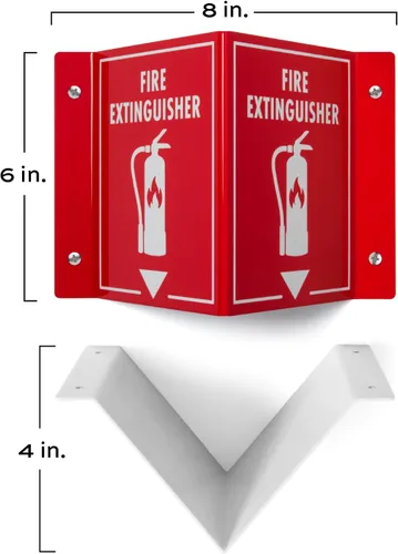 Vista 2 de Letrero de extintor de incendios 3D Señal de seguridad contra incendios de montaje en pared, 6 x 8 x 4 pulgadas Wall Mount