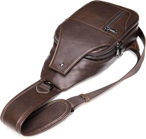 Vista 84 de LUKZIJAES Bolso bandolera de cuero genuino para hombre