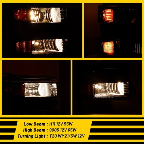 Vista 5 de Conjunto de faros delanteros del lado del conductor para Chevy 2019 2020 2021 Silverado 1500, 2022 Chevrolet Silverado 1500 LTD solamente, faros