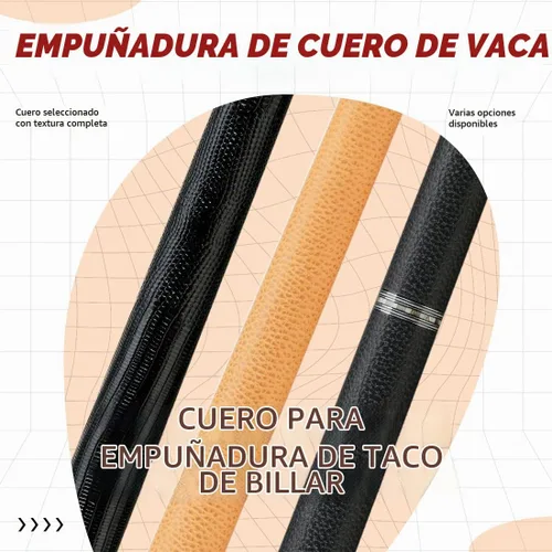 Vista 2 de KONLLEN Cuero Grip Wrap Piel de vaca Impermeable Antideslizante 13.740 * 4.094 * 0.024 in Billar Taco Billar Accesorios