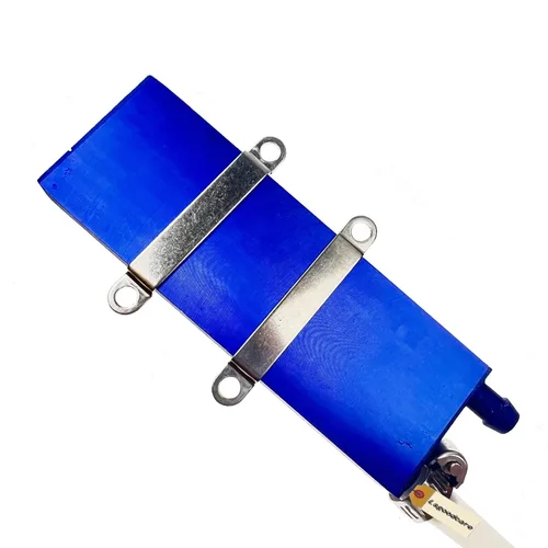 Vista 4 de Lsgoodcare Bloque de enfriamiento de agua de aluminio 1.575x4.724 in disipador de calor pulido azul con tubo y hebillas de bloque de agua para PC PC