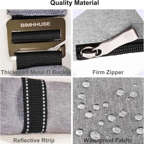Vista 4 de BIMHHUSE Bolso bandolera ligero y delgado en el pecho, resistente al agua, antirrobo, bolso cruzado para hombres y mujeres