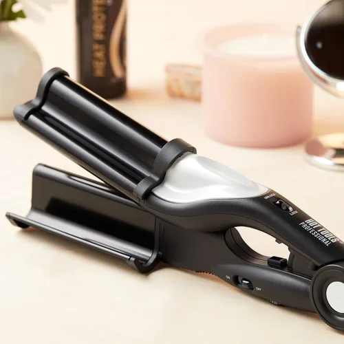 Vista 3 de Hot Tools Pro Artist Nano Ceramic Deep Waver Combate el encrespamiento y añade brillo masivo para olas playeras