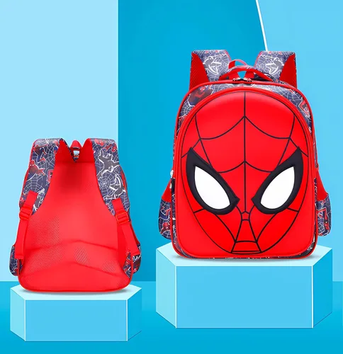 Vista 3 de SUFRAH Mochila de dibujos animados de 13 pulgadas Rojo y Azul Comic Impermeable Durable Ligero Bookbag Moda Causal Bolsa de Viaje, estilo 2, dibujos