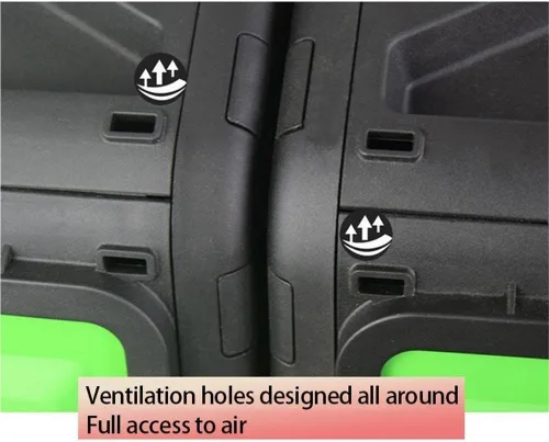 Vista 5 de Vaso de compostaje giratorio de 360° para exteriores, barril de compostaje con rejillas de aireación, contenedor de abono con mango de giro fácil