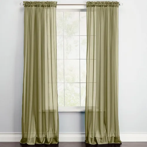Vista 16 de BrylaneHome BH Studio - Paneles de gasa transparente con bolsillo para barra, juego de 2 a 120 pulgadas de ancho y 63 pulgadas de largo, hojas