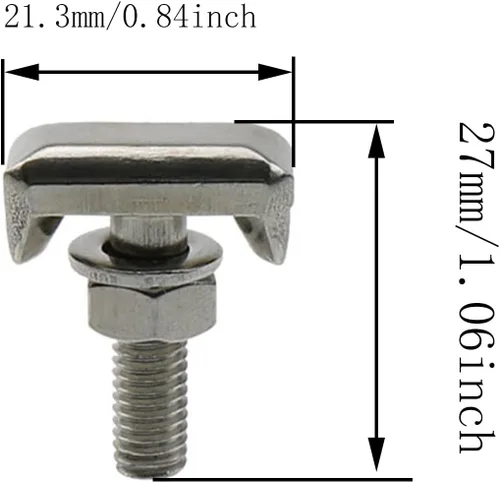 Vista 3 de T-Bolt ZZHXSM - Juego de 2 terminales de abrazadera de batería, kit de pernos en T, accesorios de conector de terminales de batería para automóvil