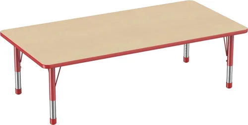 Vista 27 de FDP - Mesa rectangular para actividades escolares y aulas (24 x 36 pulgadas), patas gruesas para niños pequeños, altura ajustable de 15 a 24