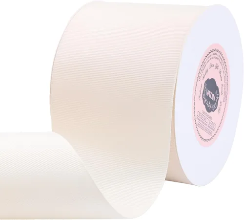 Vista 75 de VATIN Cinta de Grogrén Negra, 1-1/2" x 50 Yardas Continuas, Cinta de Grogrén de Poliéster Negra, Usar para Lazos de Bricolaje, Accesorios