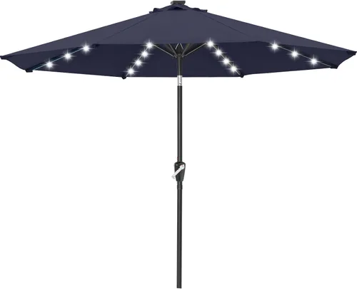 Vista 42 de ABCCANOPY Sombrillas solares duraderas para patio con 24 luces LED de 7.5 pies con 6 varillas resistentes (borgoña)