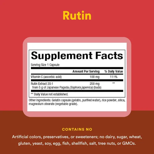Vista 4 de Natural Factors - Rutina 250 mg, un bioflavinoide cítrico, 90 cápsulas