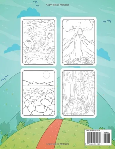 Vista 2 de Natural Disasters Coloring Book Unique Coloring Pages About Massive Environmental Cataclysms For Kids & Adults