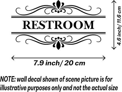 Vista 2 de Letrero de pared para baño, calcomanías de vinilo, removibles, bonito diseño artístico, mural para baño, baño, baño, baño, baño, baño, baño, baño