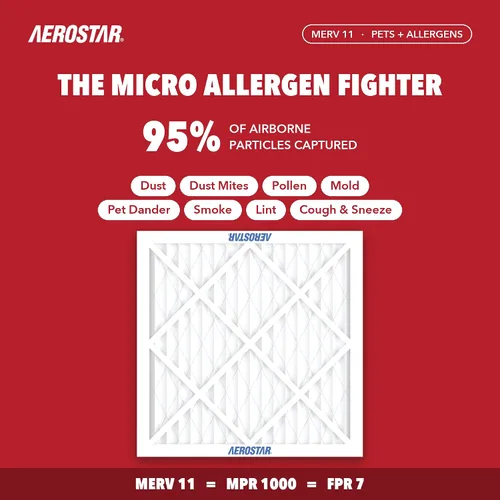Vista 3 de Aerostar Multi - Filtro de aire de 1 pulgada para aire acondicionado y horno, Blanco