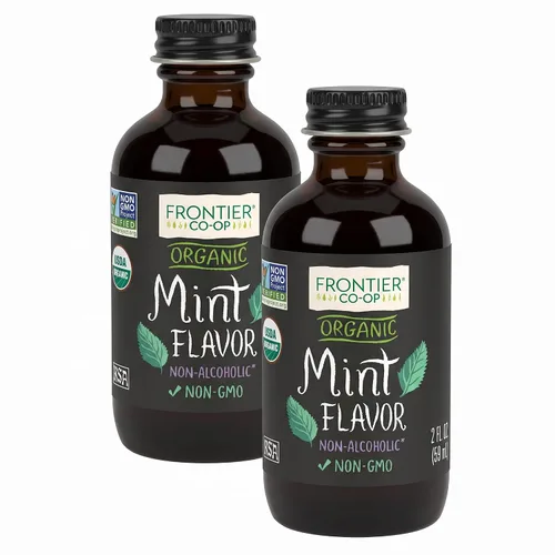 Vista 14 de Frontier sabor a menta certificado orgánico, botella de 2 onzas