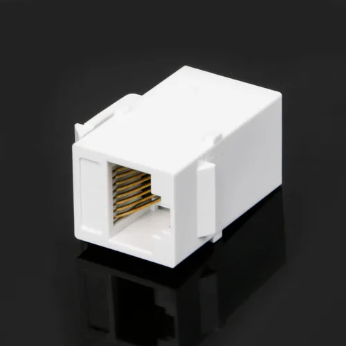 Vista 5 de RDEXP Cat6 RJ45 Ethernet en línea acoplador Keystone hembra a hembra adaptador de enchufe conjunto de 100