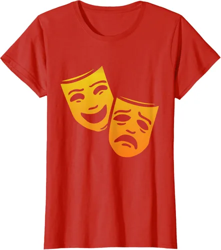 Vista 58 de Comedia y tragedia griega teatro máscaras camiseta