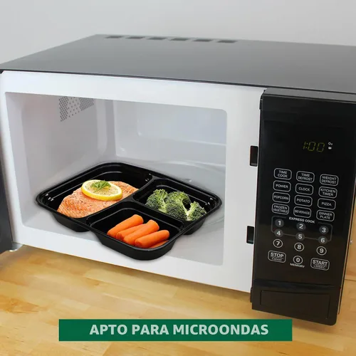 Vista 6 de Freshware Contenedores de preparación de comidas [paquete de 150] 3 compartimentos con tapas, recipientes de alimentos, lonchera, apilables, caja