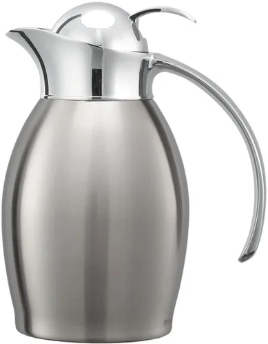 Vista 3 de Service Ideas Nicollet Carafe, Vacuum Insulated, 20oz, Push-button Lid NIC06BSPBBX in 0.6 Liter Black Onyx, Stainless Vacuum Insulated, Stainless