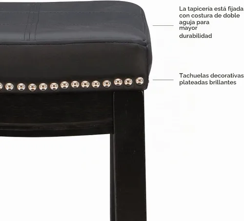 Vista 14 de Linon Claridge Taburete de mostrador, negro, 26 x 18 x 12.75 pulgadas