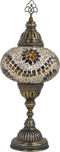 Vista 11 de Lámpara turca de mesa de mosaico para el hogar, lámpara marroquí turca con base de bronce, lámpara de noche Tiffany hecha a mano Lámpara de noche