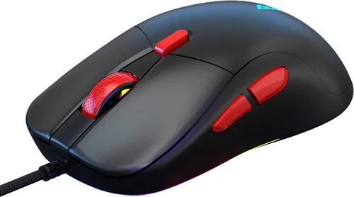 Vista 2 de FIRSTBLOOD ONLY GAME. AJ129 - Ratón ligero con cable para juegos, peso corporal del ratón, 2.29 oz, programable 6 botones, retroiluminación RGB