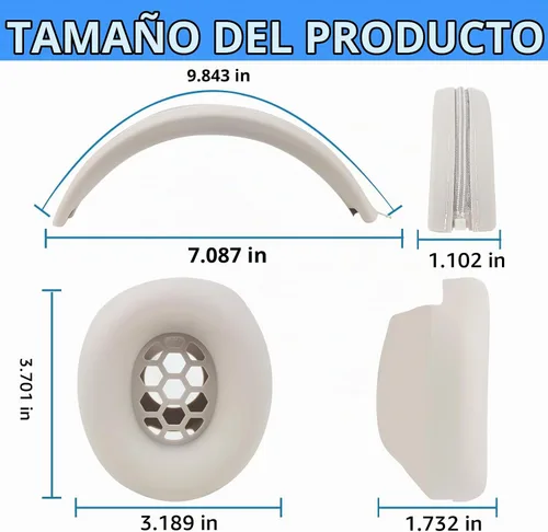 Vista 7 de Adhiper Fundas de silicona para los oídos para auriculares inalámbricos Beige