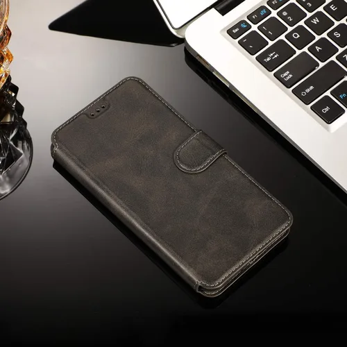 Vista 6 de QLTYPRI - Funda tipo cartera para iPhone Xs Max, color negro Funda simple de piel sintética con ranuras para tarjetas, cierre magnético, a prueba