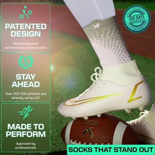 Vista 5 de LUX Sports Calcetines delgados de agarre antideslizante para deportes con tacos - Calcetines antideslizantes que absorben la humedad para hombres