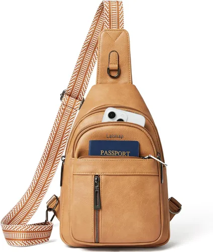 Vista 17 de LATMAP 7L Bolsa de Cintura para Hombres y Mujeres Mochila de Cadera Riñonera Bandolera Bolso de Hombro Cinturón de Viaje Bolso de Mano de PU Cuero