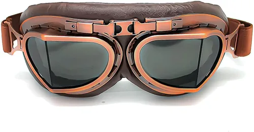 Vista 27 de Anteojos de seguridad para motociclismo, motonetas, medio casco clásico para Vespa, estilo aviador, plegable con lentes transparentes T008 Marco