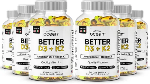 Vista 8 de Organics Ocean Better D3 + K2-100% Suplementos Orgánicos de VIT D3 y K2 con Máxima Biodisponibilidad – Apoya la Densidad Ósea, Equilibrio de Calcio