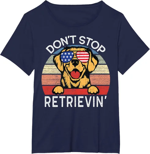 Vista 18 de Don't Stop Retrievin' Golden Retriever Dog Camiseta, Negro