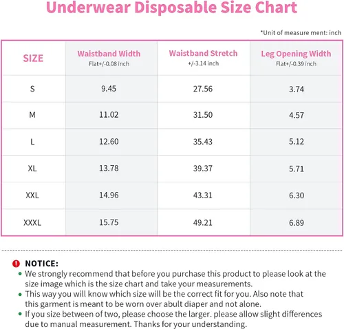 Vista 3 de Ropa interior desechable unisex para incontinencias o maternidad, M, 10 piezas, 1