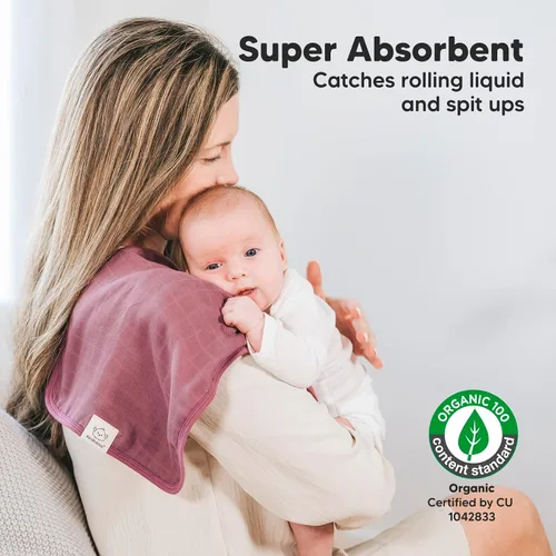 Vista 7 de KeaBabies Paquete de 8 baberos orgánicos para niñas y niños y 5 paños de muselina para bebés, niños y niñas, baberos de dentición para niños