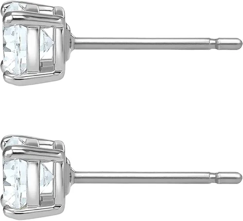 Vista 4 de Swarovski - Colección de pulseras y aretes de tenis para mujer, acabado de rodio, cristales transparentes