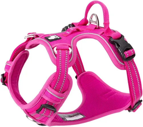 Vista 14 de TRUE LOVE Arnés de perro sin tirones de nylon reflectante, arnés para mascotas ajustable, control cómodo, colores brillantes, paso fácil Truelove