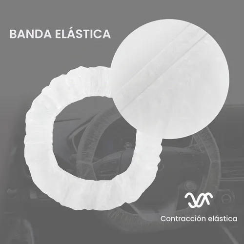 Vista 4 de 100 unidades de fundas desechables para volante, protector desechable para volante con elástico para evitar rozaduras y arañazos, funda universal