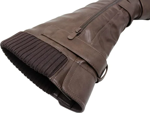 Vista 6 de Generación Y - Botas altas de media pantorrilla con detalle de calentador acanalado, hebillas y suela de goma, para mujer