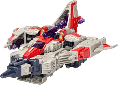 Vista 8 de Transformers Legacy United Voyager Class Cybertron Universe Starscream, figura de acción convertible de 7 pulgadas, para niños de 8 años en adelante