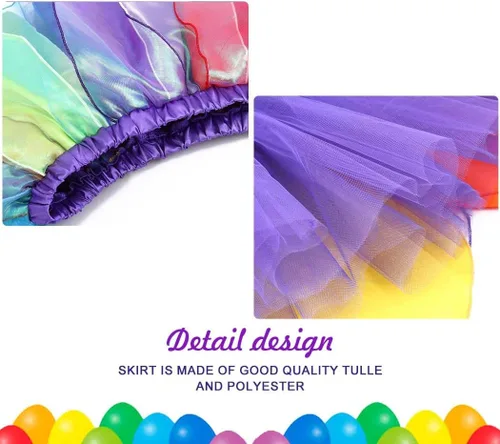 Vista 4 de Nicute Falda de baile arco iris, falda de vientre de pétalos, falda de tul en capas, falda de elfo en capas, falda de fiesta, disfraz para mujeres