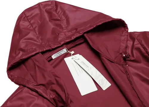 Vista 4 de COOFANDY Chaqueta impermeable plegable para hombre impermeable con capucha ligera clásica para ciclismo