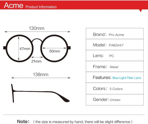 Vista 3 de Pro Acme Blue Light Glasses for Women Men, Classic Round Metal Frame B2 - Bronce - Filtro de luz azul