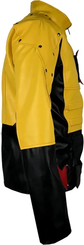 Vista 2 de Bellevear Flash - Chaqueta de piel sintética para hombre, color amarillo y negro