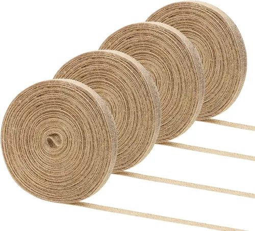 Vista 6 de Shapenty Cinta de tela de arpillera natural para bodas, fiestas, decoración del hogar, manualidades, adornos de Navidad, lazos para envolver